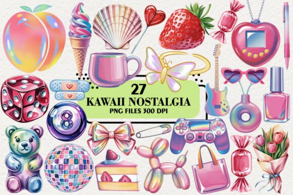 Download Kawaii Nostalgia Clipart Bundle - Nostalgia Collection